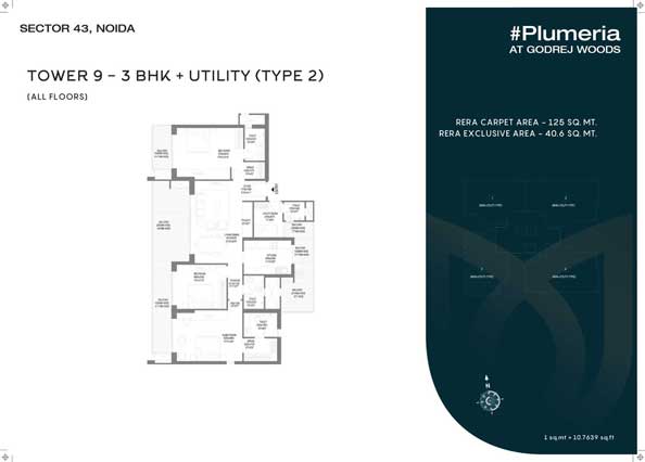4BHK-224 SqYrds (2552 Sq.Ft.)